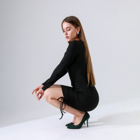 Платье-лапша на кулиске SL, 44, чёрный-2