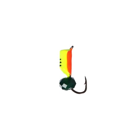 Mormyshka column lime, black strip, orange abdomen + ball Granin green, weight 0.9 g-1