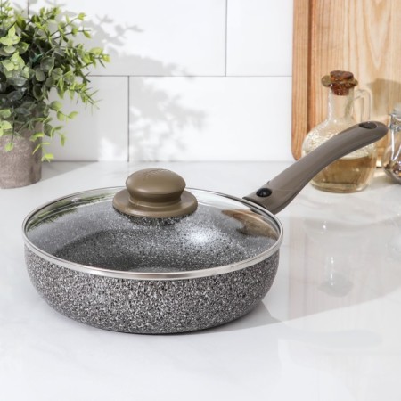 Sleeps ONYX, D = 22 cm, removable handle, glass cover, anti -stick coating, color gray color