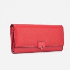 Women's wallet on magnets, red color