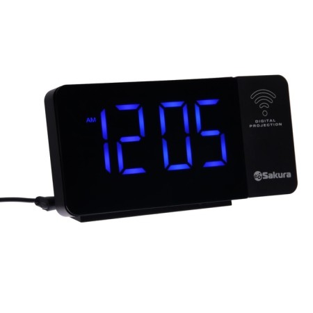 Sakura SA-8522, projector, alarm clock, radio, 1xCR2032, black