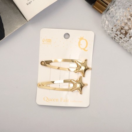 Invisible hair "Amanda" (set 2 pcs) star, 6.5 cm, gold-2