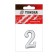Door digit "2" tundra, plastic, chromium color, 1 pc.