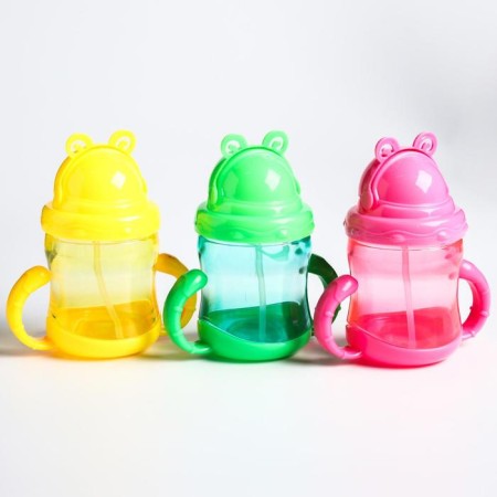Children's stroke with silicone tube, 200 ml., With handles, color mix-1