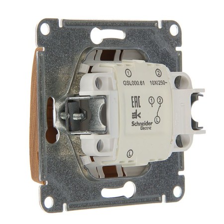 Switch "Glossa" Sche GSL000561, 10 A, 1 key, hidden, oak color-1