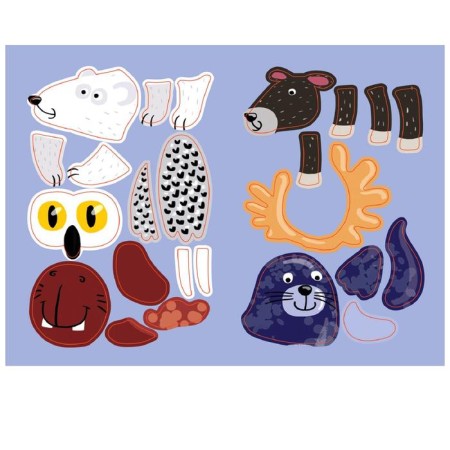 Stickers with riddles. Gather in parts. In the north-2