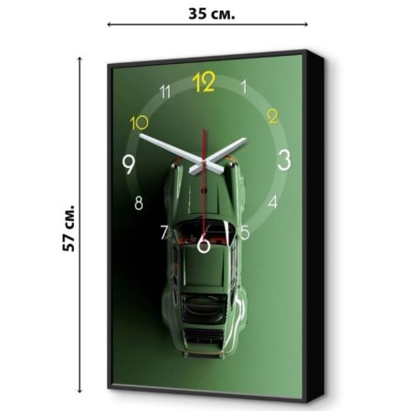 Carting clock is wall-mounted, interior "machine", smooth move, 1AA, 57 x 35 x 4 cm