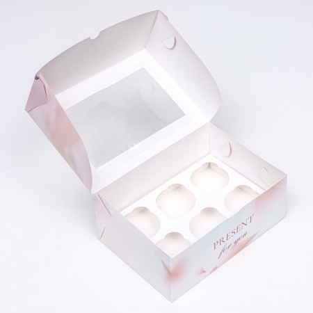 Box for 6 cupcakes with a window, "inspiration", 25 x 17 x 10 cm-4