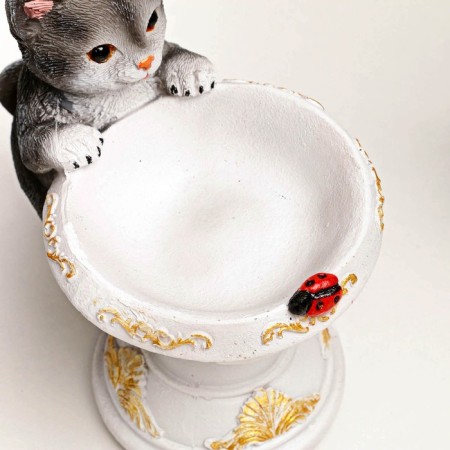 Garden Figure-feeder "cat with a vase" 21x13x20cm-5