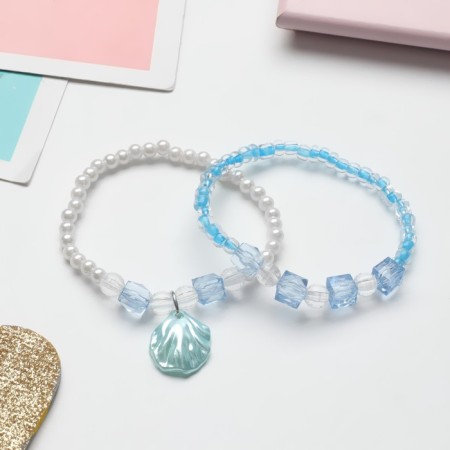 A set of children's bracelets (2 pcs.) "Choselka", a shell, colored in silver