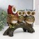Polystone souvenir "Three colored eagle owls with rhinestones on the branch" 18.8x10x23.5 cm