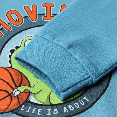 Kit for children (sweatshirt, trousers), black/light blue color, height 86 cm-3