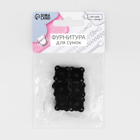 Magnetic, sewing buttons, d = 14 mm, 6 pcs, black matte color-1