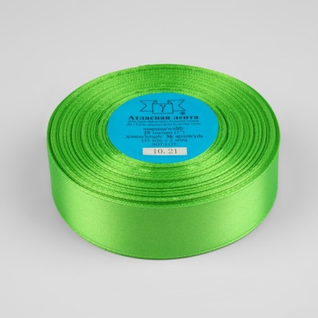 Satin tape, 25 mm × 33 ± 2 m, color light salad No. 089-1