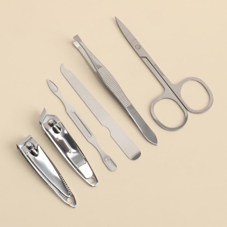 Manicure set, 6 items, in case, purple color-4