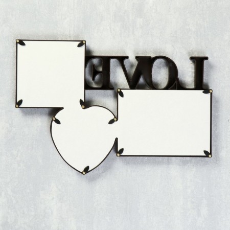 Photo frame-collage "Love" in 3 photos, wenge (plastic screen)-3