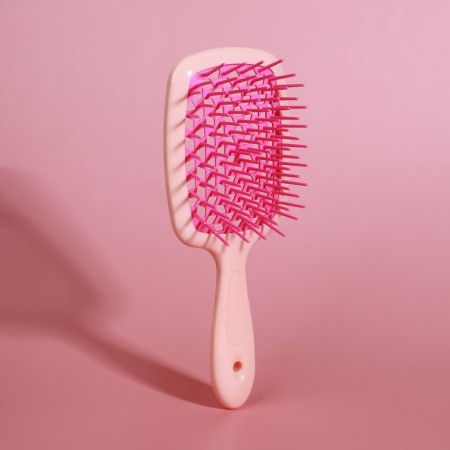 The comb massage, wide, ventilated, 8.5 × 20.5 cm, PVC box, pink/peach color-4