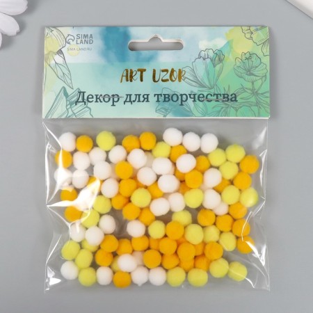 Decor for creativity "Pomponchiki. Sunny" d = 1 cm set of 100 pcs-2