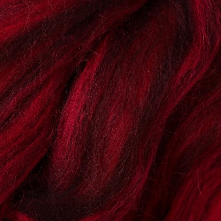 Fasting wool 100% half-toned wool 50g (1524-multicolor (black/burgundy))-2