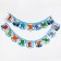 Garland on the tape "Happy Birthday", length 215 cm, blue tractor