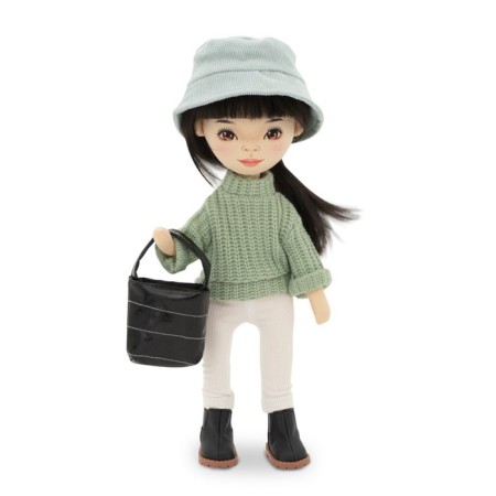 Lilu soft doll "in a green sweater", 32 cm, series: Spring-2