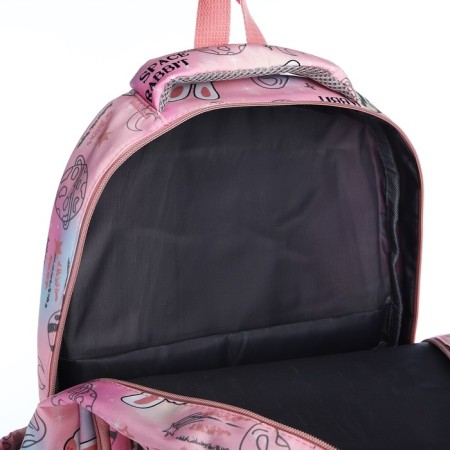 School backpack from textiles 2 of the lightning department, 4 pockets, pink color-5