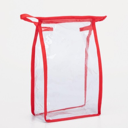 Lightning cosmetic bag, red/transparent color-1