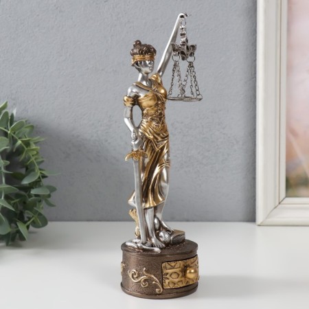 Souvenir Polystone "Femis - the goddess of justice, on the box" 7x8x24 cm-2