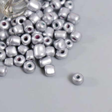 Circular beads 6/0 in the bottle "Silver" 20 g-2