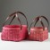 Set of wicker baskets, 23x19x11/25 cm, 18x14.5x10/21 cm, 2 pcs, pink, sequoia