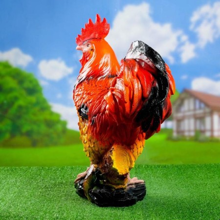 Garden figure "Rooster" red, 43x18x55cm-2