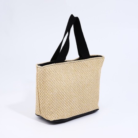 Bag-tout on lightning, beige color/black-1