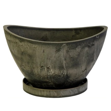 Pot for flowers and plants with a pallet, wood charcoal 30.5x21.8x17.2cm, 4l-1