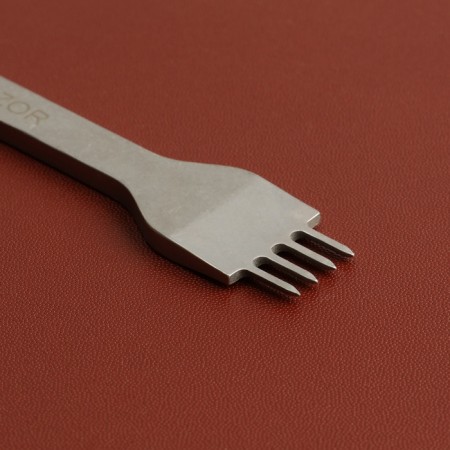 A set of lowercase rhomboid punch for the skin, step = 4 mm, 4 pcs, nickel color-2