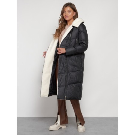 Coat insulated winter female, size 48, black color-21