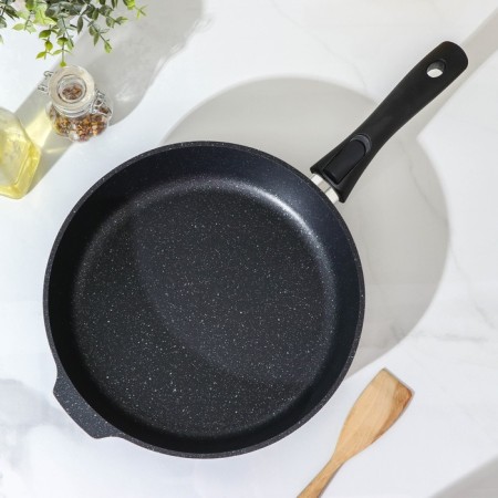 Pan, d = 28 cm, removable handle, anti -stick coating, dark marble-1