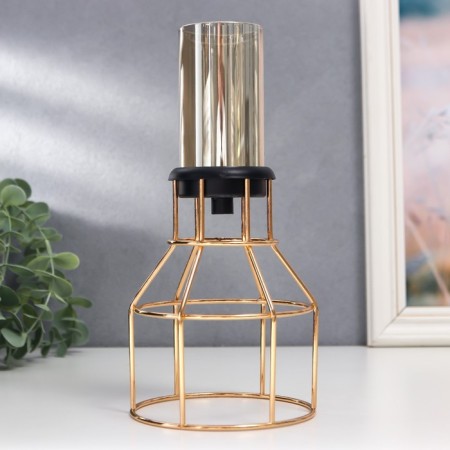Summary Metal, glass for 1 candle "loft. Frame" gold 21x11x11 cm-1