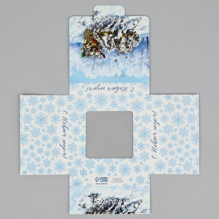 Box for chocolate “I hurry to congratulate”, with a window, 10.2 x 1.4 x 10.2 cm, New Year-4