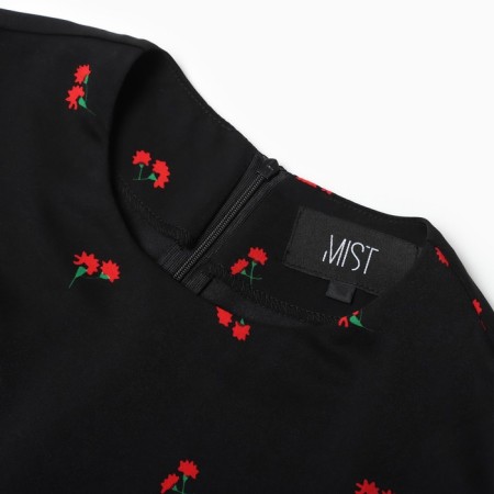 Платье женское с завязками на талии MIST Flower, размер 44, черный-6