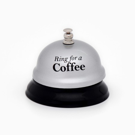 Table Bell "Ring for a Coffee", 7.5 x 7.5 x 6 cm
