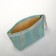 Cosmetic bag with zipper, turquoise color