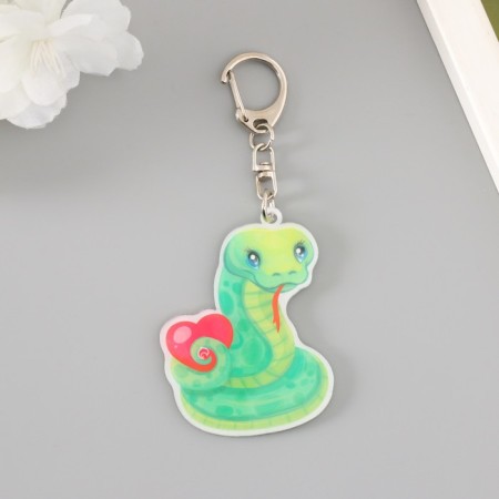 Acryl keychain "Serpent with heart" 6x4.5 cm
