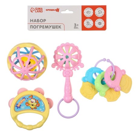 A set of rattles "Gather me", with a teether, 4 pcs.-8