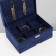 Steam for jewelry "Casket" 2-level, phlock, 24.5 × 17 × 12 cm, blue color