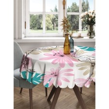 The tablecloth “Flamingo in flowers”, round, Saten, d = 150 cm