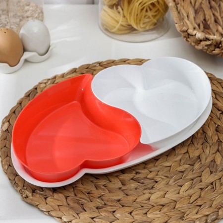 A set of plastic salad bowls "Romeo and Juliet", 2 pcs, on a stand, color mix