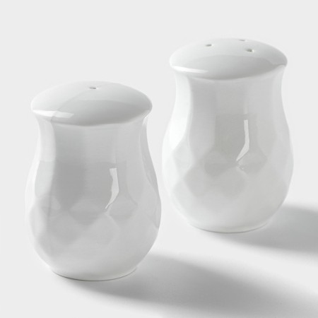 Set for spices ceramic "esthete. Gerda ", 2 subjects: Solonka, List, White Color-1
