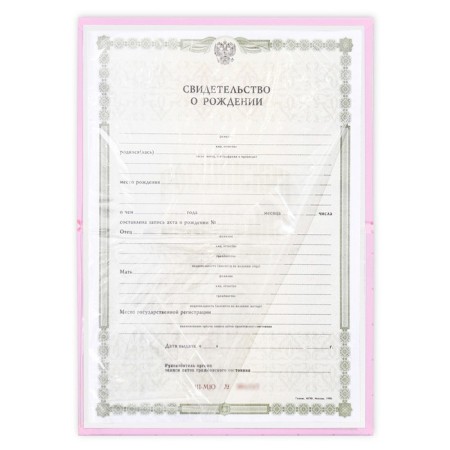 The folder for the birth certificate "Our Princess", A5.-4