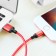 Hoco X14, Lightning - USB, 2.4 A, 1 m, fast charging, nylon, red, red