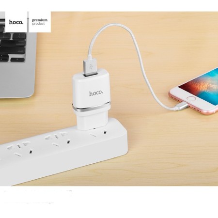 Network charger Hoco C11, USB - 1 A, white-5